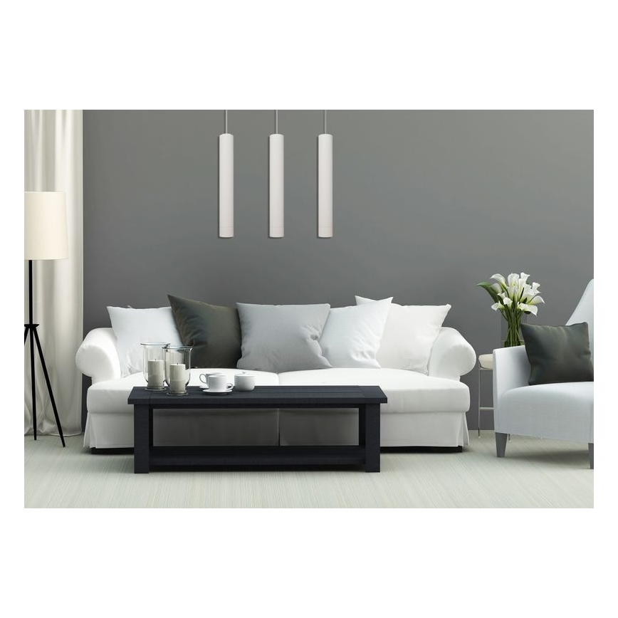 LED Luster na lanku TUBA 3xGU10/4,8W/230V biela