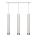 LED Luster na lanku TUBA 3xGU10/4,8W/230V biela/lesklý chróm