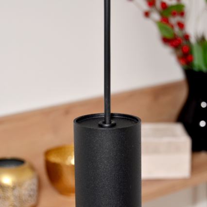 LED Luster na lanku TUBA 3xGU10/4,8W/230V čierna