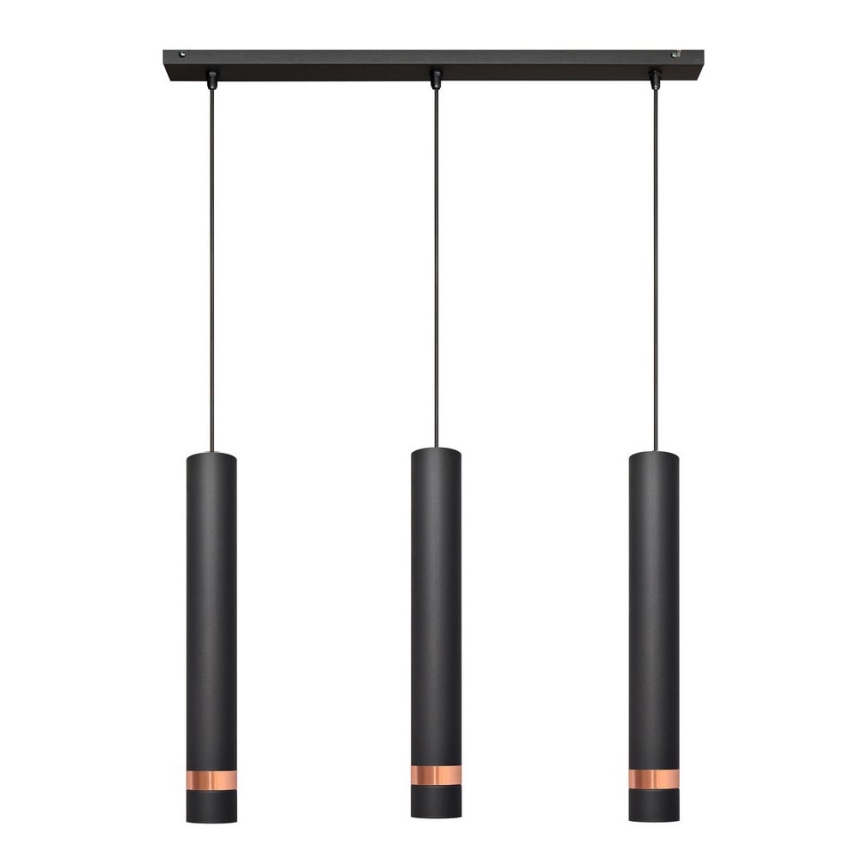 LED Luster na lanku TUBA 3xGU10/4,8W/230V čierna/medená