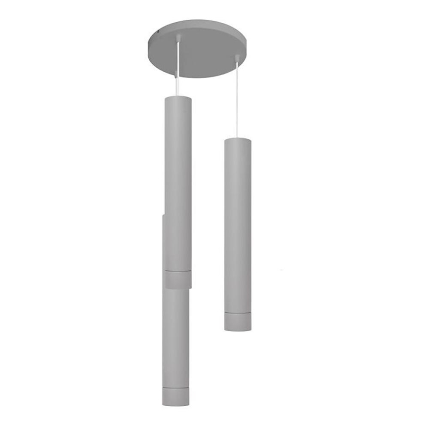LED Luster na lanku TUBA 3xGU10/4,8W/230V šedá