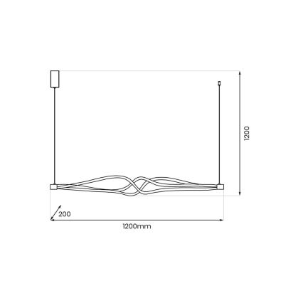 LED Luster na lanku TWISTER LED/56W/230V čierna
