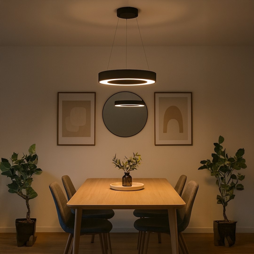 LED luster na lanku UNION LED/40W/230V 3000/4000/6500K pr. 40 cm čierna