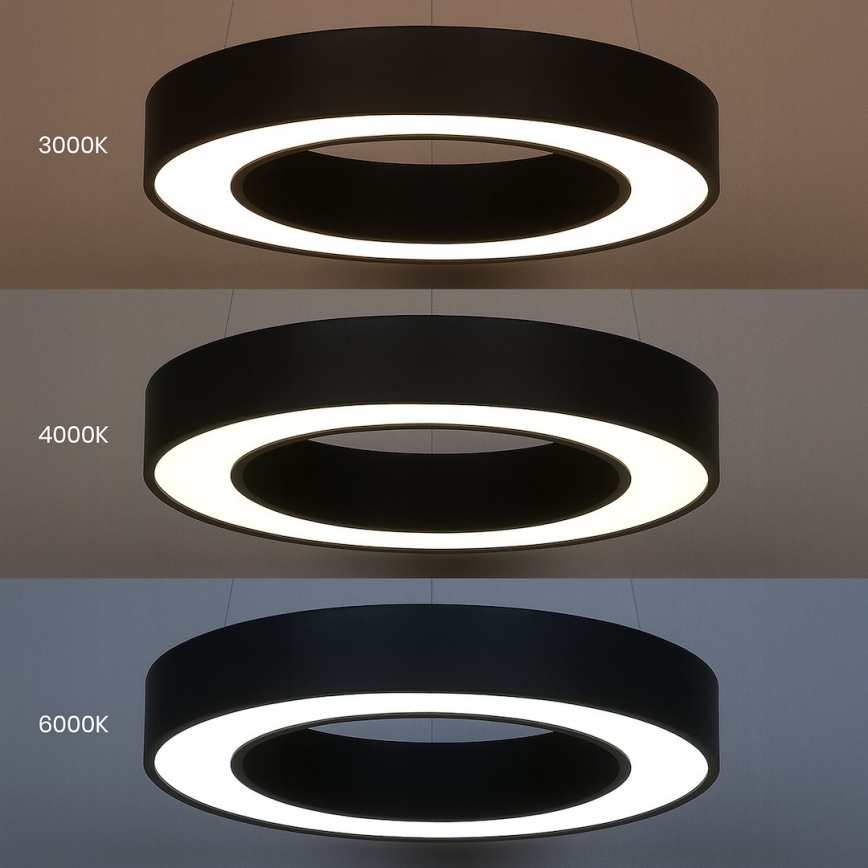 LED luster na lanku UNION LED/40W/230V 3000/4000/6500K pr. 40 cm čierna