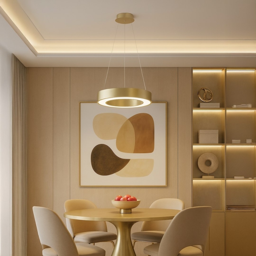 LED luster na lanku UNION LED/40W/230V 3000/4000/6500K pr. 40 cm zlatý