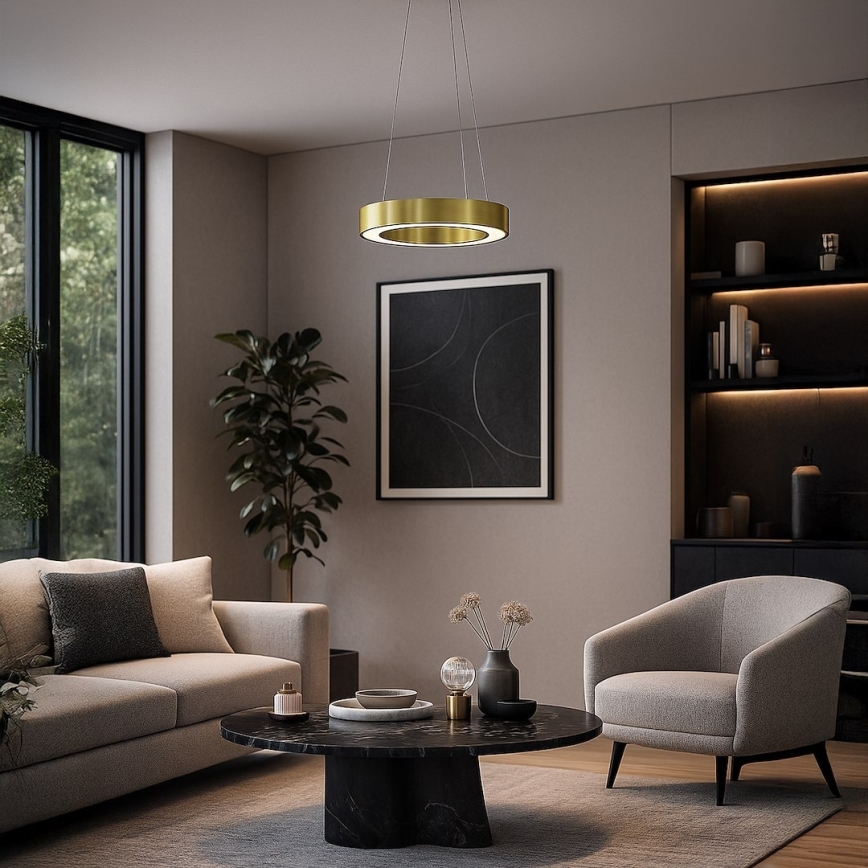 LED luster na lanku UNION LED/40W/230V 3000/4000/6500K pr. 40 cm zlatý