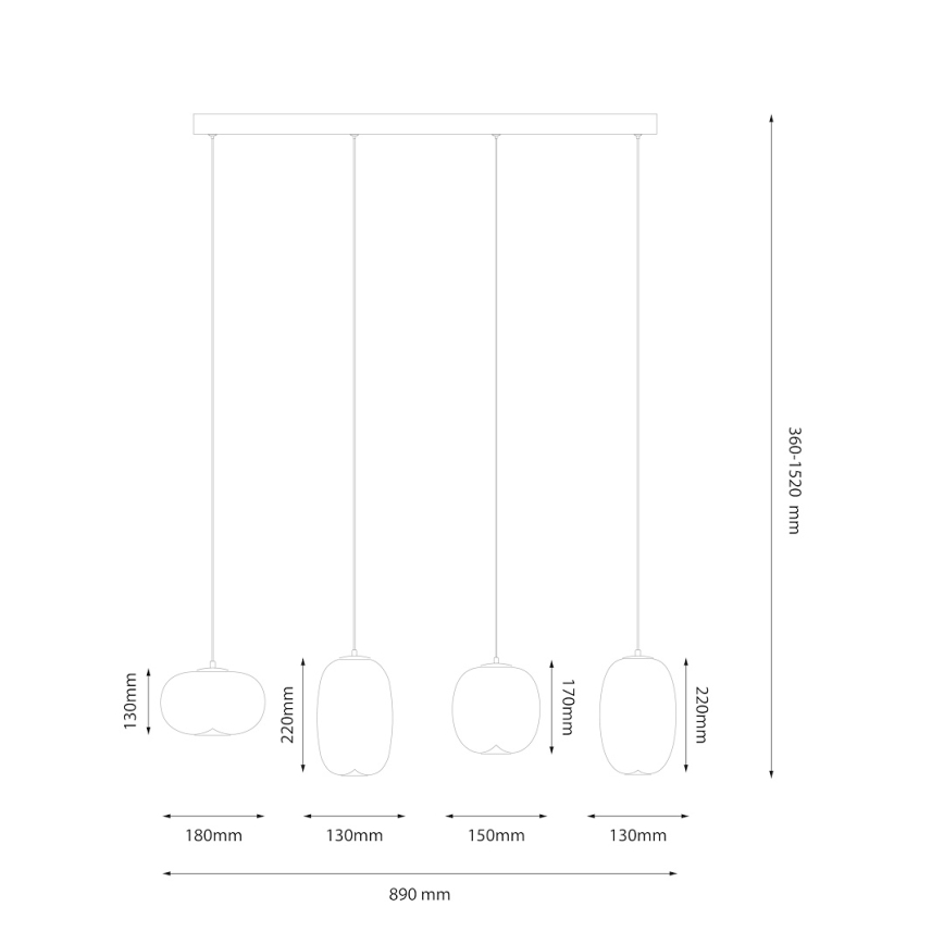 LED Luster na lanku VASO LED/15W/230V biela
