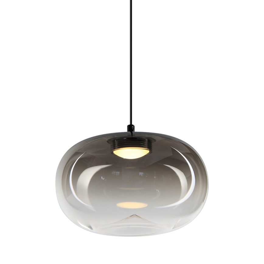 LED Luster na lanku VASO LED/4W/230V pr. 18 cm čierna/dymová
