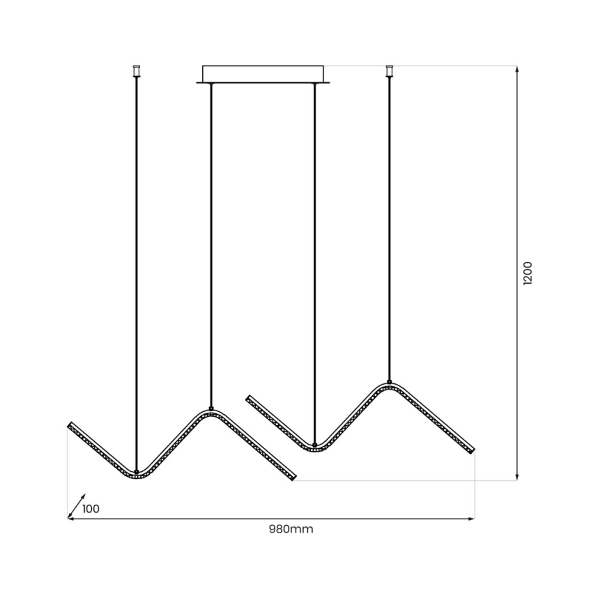 LED Luster na lanku VERTE 2xLED/11W/230V čierna