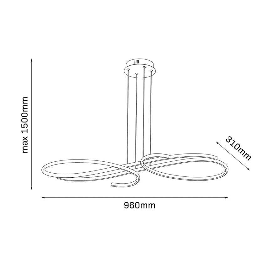 LED luster na lanku VIOLIN LED/40W/230V čierny
