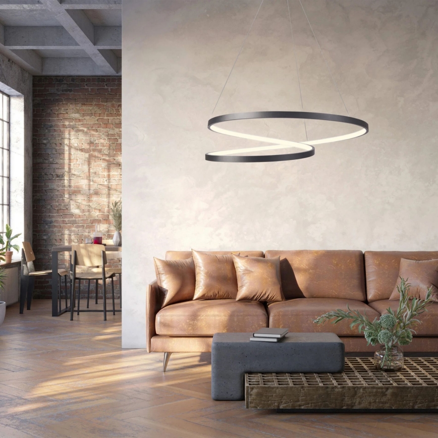 LED Luster na lanku ZEFIRA LED/52W/230V 4000K pr. 60 cm antracit