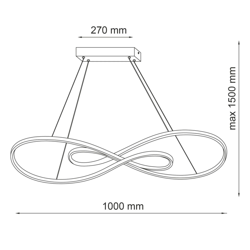 LED Luster na lanku ZUMBA LED/50W/230V zlatá
