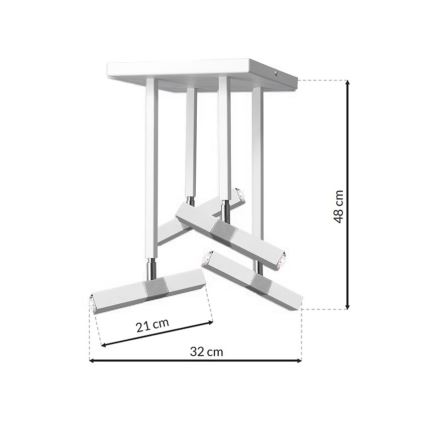 LED Luster na tyči CASTRO 4xG9/7W/230V