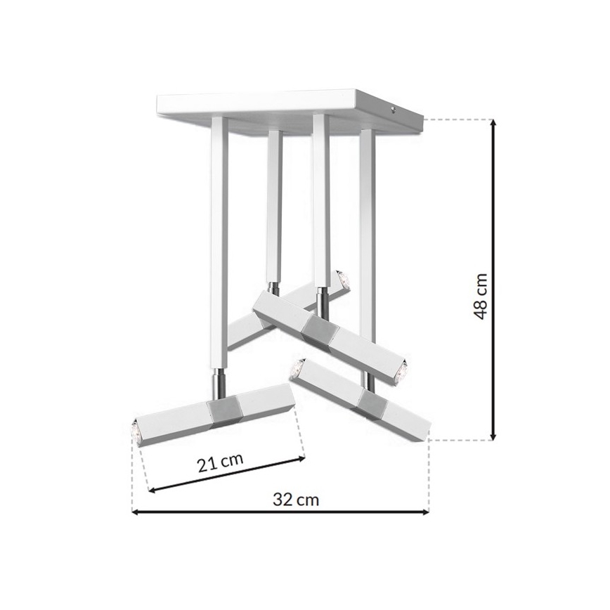 LED Luster na tyči CASTRO 4xG9/7W/230V