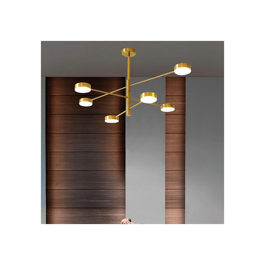 LED Luster na tyči LED/30W/230V 3000K zlatá