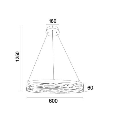 LED stmievateľný luster na lanku ALIANZ LED/45W/230V 3000-6000K pr. 60 cm + diaľkové ovládanie