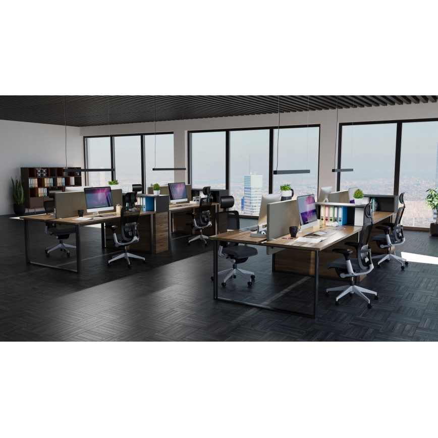 LED luster, závesný na lanku/prisadený, 44 W, 230 V, 3000 K, 120 cm, čierny