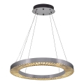 LED Lustre na lane JESI LED/85W/230V 3000K pr. 80 cm strieborná