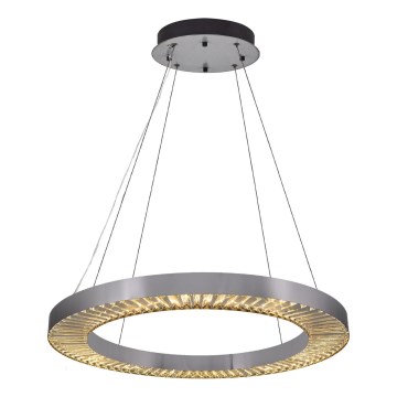 LED Lustre na lane JESI LED/85W/230V 3000K pr. 80 cm strieborná