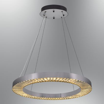LED Lustre na lane JESI LED/85W/230V 3000K pr. 80 cm strieborná