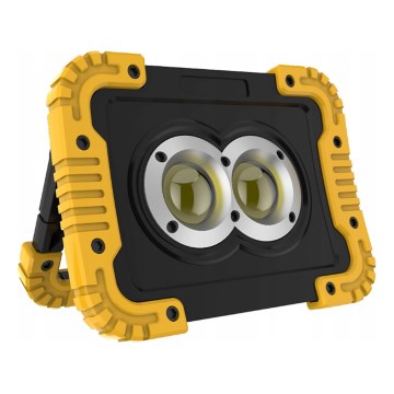 LED Nabíjací reflektor s funkciou powerbanky LED/20W/5V 4400 mAh IP44 čierna/žltá