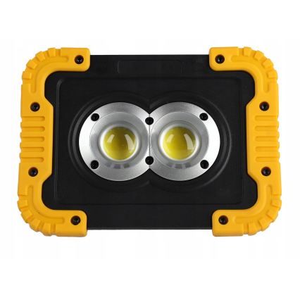 LED Nabíjací reflektor s funkciou powerbanky LED/20W/5V 4400 mAh IP44 čierna/žltá
