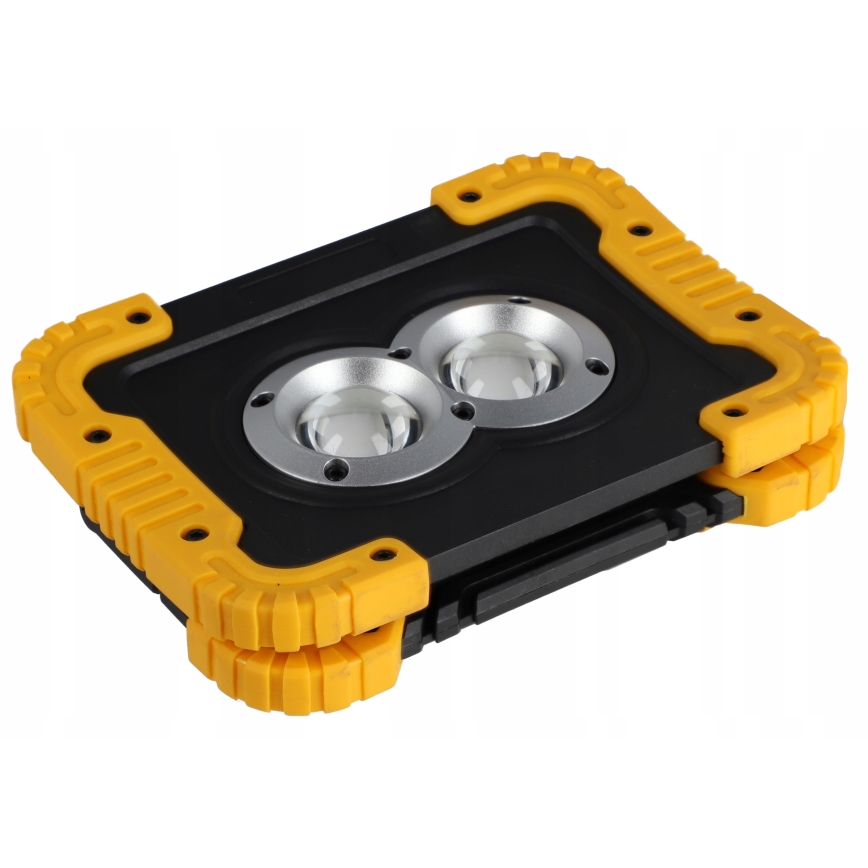 LED Nabíjací reflektor s funkciou powerbanky LED/20W/5V 4400 mAh IP44 čierna/žltá