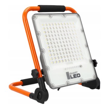 LED nabíjací reflektor so statívom LED/100W/3,2V 5000K 5000 mAh IP65 oranžový