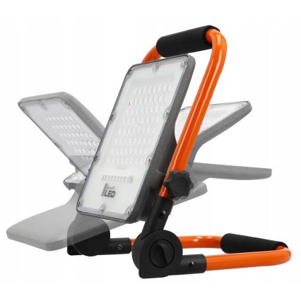 LED nabíjací reflektor so statívom LED/100W/3,2V 5000K 5000 mAh IP65 oranžový