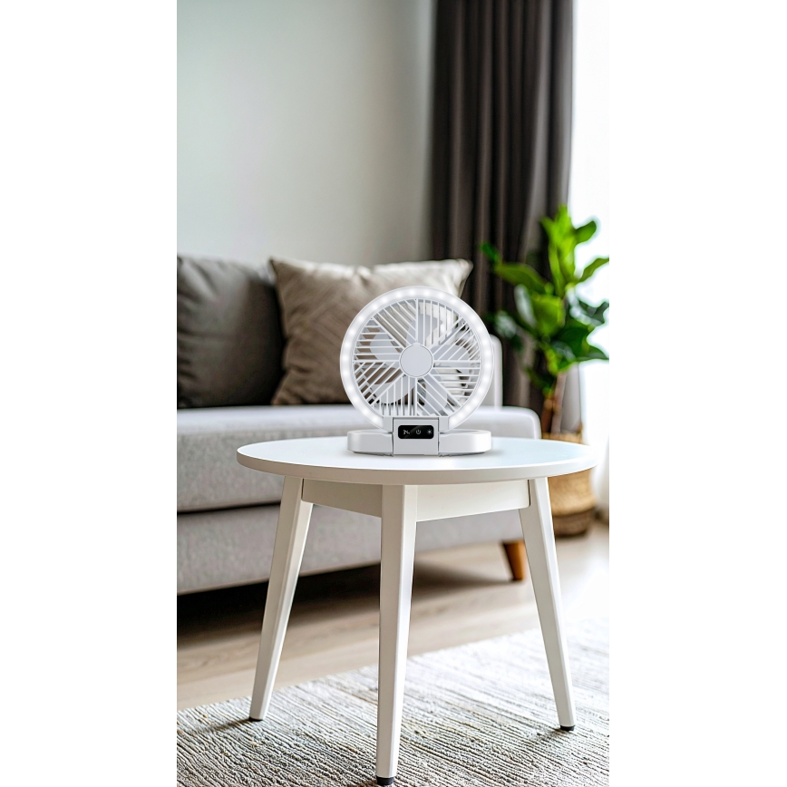 LED nabíjací stolný ventilátor 3,7 V 1200 mAh