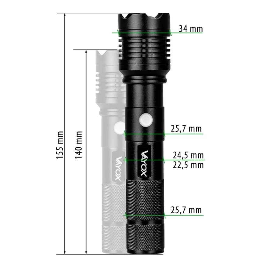 LED nabíjacia baterka LED/10W/5V IPX4 800 lm 1200 mAh