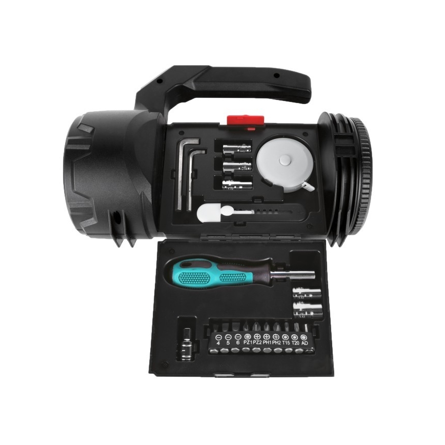 LED Nabíjacia baterka LED/5V 500 lm 1200 mAh čierna