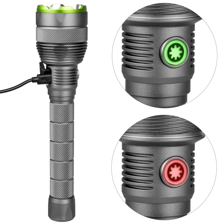 LED Stmievateľná nabíjacia baterka s funkciou powerbanky LED/5V IPX7 10000 lm 2600 mAh