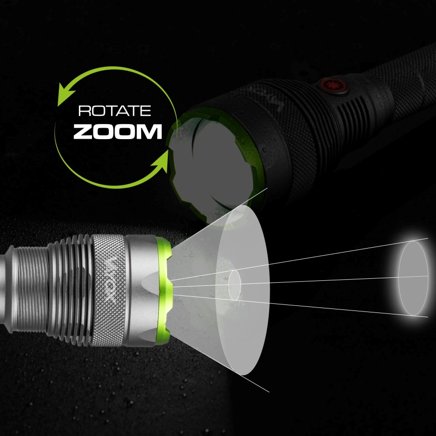 LED Stmievateľná nabíjacia baterka s funkciou powerbanky LED/5V IPX7 10000 lm 2600 mAh