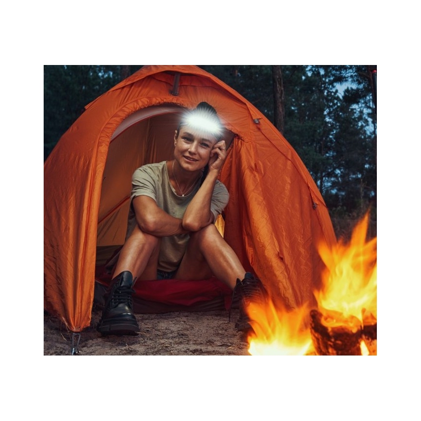 LED Nabíjacia čelovka 2xLED/5V 180 lm 900 mAh čierna