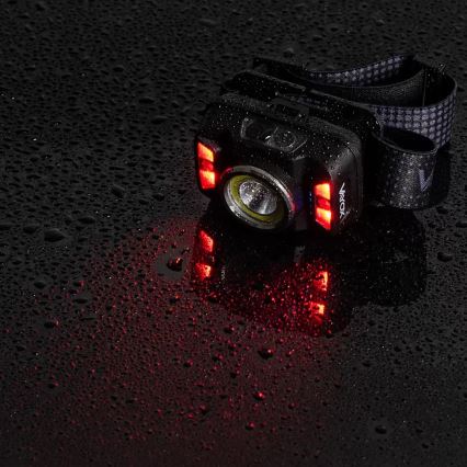 LED Stmievateľná nabíjacia čelovka so senzorom a červeným svetlom LED/15W/5V IP66 430 lm 1800 mAh