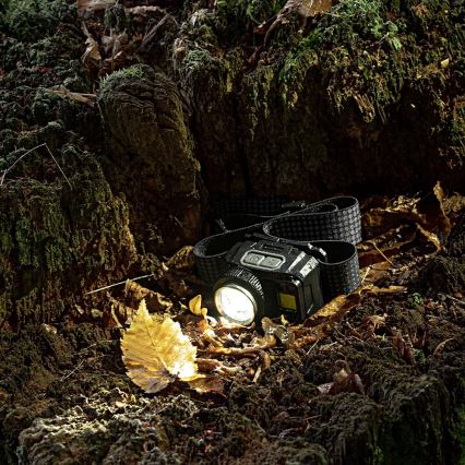 LED Stmievateľná nabíjacia čelovka so senzorom a červeným svetlom LED/6W/5V/3xAAA IP44 500 lm 1200 mAh
