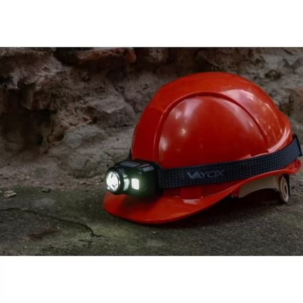 LED Stmievateľná nabíjacia čelovka so senzorom a červeným svetlom LED/6W/5V/3xAAA IP44 500 lm 1200 mAh