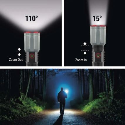 LED nabíjacia kovová baterka LED/5V 3000 lm 5000 mAh IP43