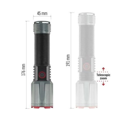LED nabíjacia kovová baterka LED/5V 3000 lm 5000 mAh IP43