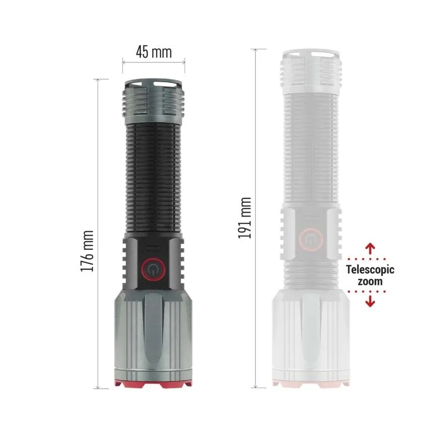 LED nabíjacia kovová baterka LED/5V 3000 lm 5000 mAh IP43