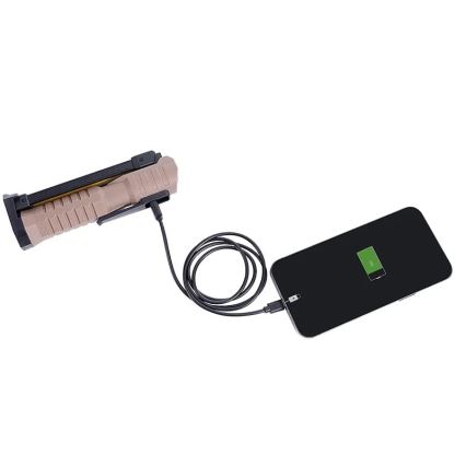 LED Stmievateľná nabíjacia pracovná baterka s funkciou powerbanky LED/4W/5V IPX4 600 lm 2000 mAh