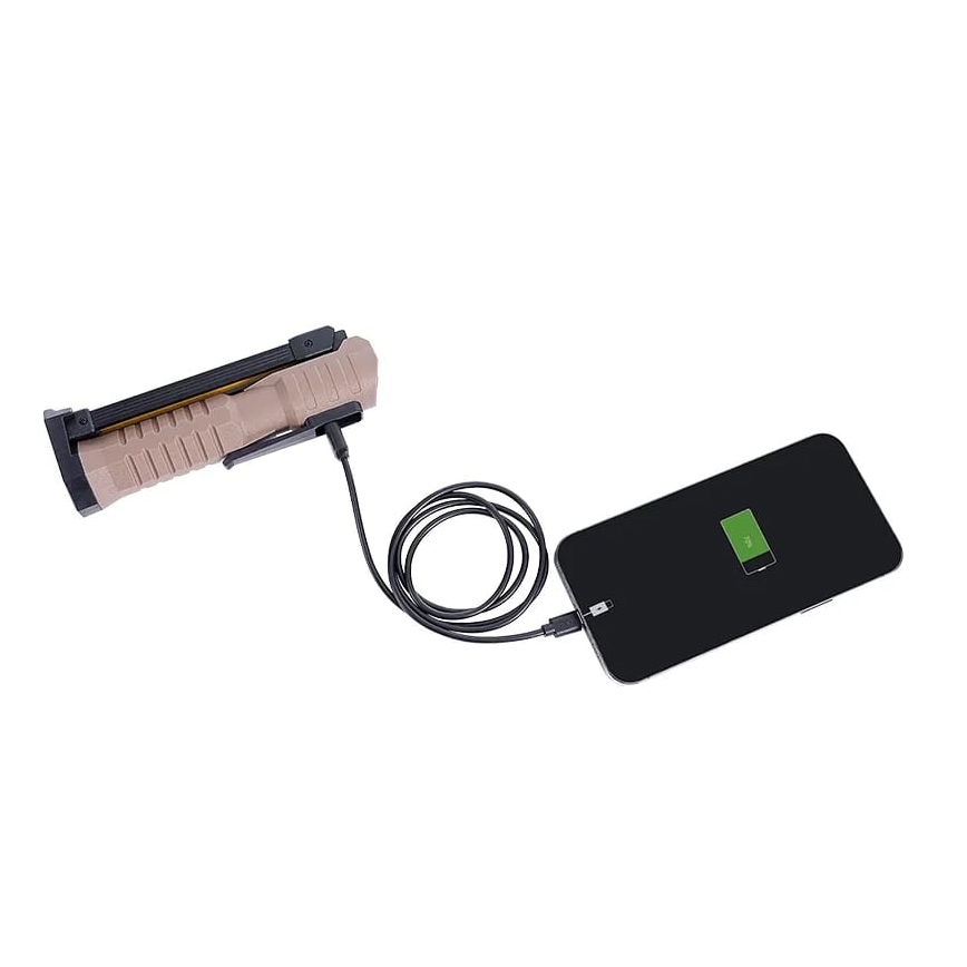 LED Stmievateľná nabíjacia pracovná baterka s funkciou powerbanky LED/4W/5V IPX4 600 lm 2000 mAh