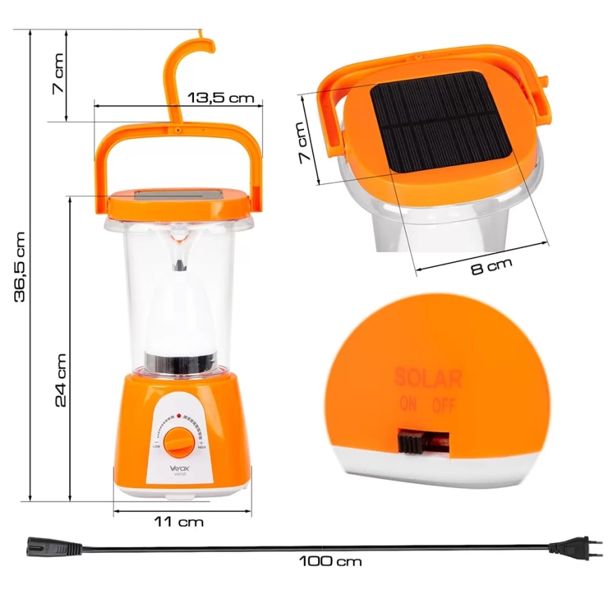 LED Stmievateľná nabíjacia solárna lampa s funkciou powerbanky LED/230V 710 lm 1600 mAh