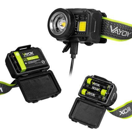 LED stmievateľná nabíjateľná čelovka so snímačom a červeným svetlom LED/6W/5V/3xAAA IP66 500 lm 1200 mAh