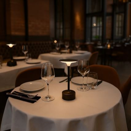 LED nabíjateľná dotyková stolná lampa TAVOLO LED/2,5W/5V 2400 mAh 3000-6000K čierna