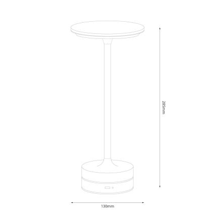 LED nabíjateľná dotyková stolná lampa TAVOLO LED/2,5W/5V 2400 mAh 3000-6000K čierna