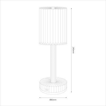 LED nabíjateľná dotyková stolová lampa SIMPLE LED/1W/5V 2400 mAh 3000-6000K priehľadná