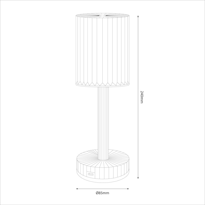 LED nabíjateľná dotyková stolová lampa SIMPLE LED/1W/5V 2400 mAh 3000-6000K priehľadná