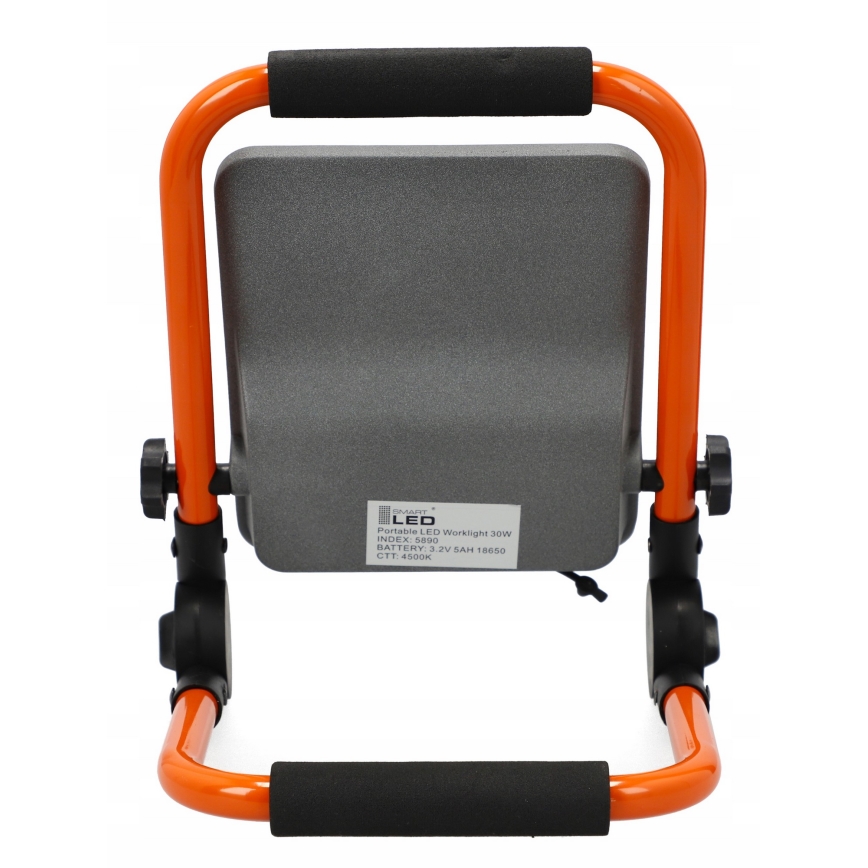 LED nabíjateľný reflektor so stojanom LED/30W/3,2V 4500K 5000 mAh IP65 oranžový